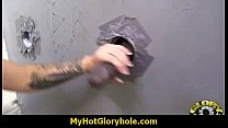 I sneak Black BJ as I fuck husband thrue gloryhole 14