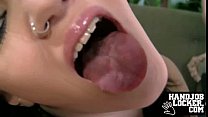 Pierced slut handjob