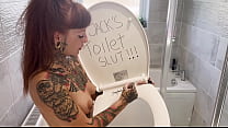 PISS HUNGRY TOILET SLUT HARDCORE DEEPTHROATING MESS