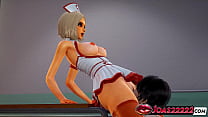 Nurse in a Sexy Dress 3D Hentai - Big Tits Play, Cunnilingus With Moanings, Anal Vibrator Masturbation Leading to a Squirt Animation