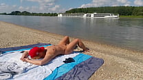 Ariela Rider exhibicionist public On the Danube bank