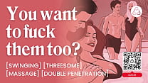 ASMR Audio Porn: MMF Threesome with Swinger Couple at a Spa – Double Penetration, Blowjob & Public Sex