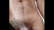Huge tattooed dick jumping out of underwear!