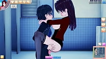 Koikatsu, Hot Teacher Claire Corners Guy In Bathroom To Fuck Her