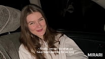 Young slut fucks her lover in the car. Amateur couple