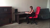 College student masturbates in stockings and heels