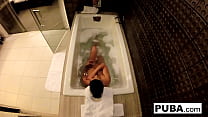 Sexy Jezebelle Bond films herself taking a bath