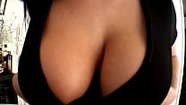 Pussy EURO style fucking in stockings with big natural boobs, AS