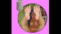 Asa akira feet/soles cumshot