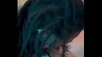 Amateur Homemade Ebony sucking and riding white man