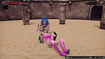 Twiggy Nelson VS Barbie (Naked Fighter 3D)