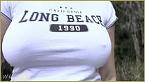 Wifey amazes in her braless shirt
