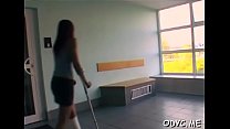 Goluptious brunette Molly gets nailed by fellow