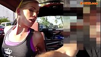 Slim blonde hoe tries to sell her car and fucked by pawnkeeper