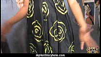 Horny Lady Enjoys Gloryhole Cocksucking Interracial 8