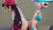 Callie & Marie tag team on cock - SplatoonHentai