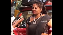 Black saree hip hot in public