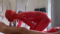 Preview - Milf in latex catsuit gives blowjob and swallows cum
