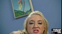 Blonde handjob slut