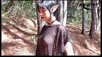 Beautiful elf masturbating in the forest