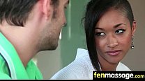 Sexy babe is massaged and fucked by her masseur 7