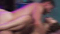 ADULTMOBILE - Skinny Brunette Rides Her Roommate’s Huge Cock And Ends With Cum In Her Mouth And On Her Face