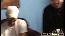 Huge cocks cover their black face in cum 28