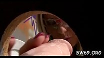 Sexy gloryhole masturbation with babe getting pussy all oozy