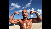 FLEXING AT THE BEACH