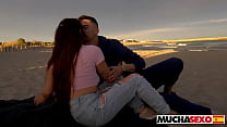 What if someone catches us? Spanish chick fucked on a Public Beach at MuchaSexo