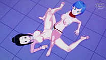 Bulma and Milk horny MILFs have lesbian sex - Dragon Ball Super