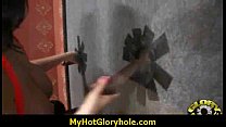 Black cock in gloryhole blowjob and cum 13