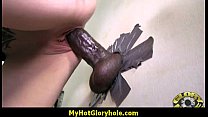 I sneak Black BJ as I fuck husband thrue gloryhole 12