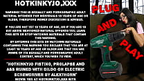 Hotkinkyjo fisting, prolapse and ass ruined with dildo on electric screwdriver by AlexThorn