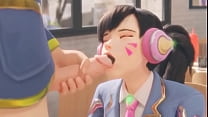 Overwatch - D.Va Blowjob, masturbate and anal fucked