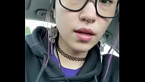 Asian Begs for Cum in Car