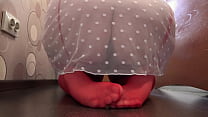 The camera watches from the side, as a busty milf fucks with a dildo and records a video. Gorgeous big tits.