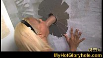 Chocolate babe sucking white cock Gloryhole 21