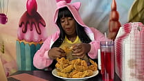 Feedmetons is a fat pig!!!  SSBBW stuffing face while watching porn. Feederism