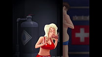 Hot blonde petite teen lifeguard gets her mouth full of cum I Summertime Saga