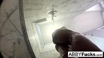 Abigail Mac takes a quick shower and shaves her pussy!