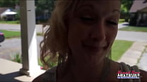 Petite Cock Sucking Blonde Rikki Gives A BJ And Gets Her Pussy Fucked!