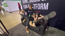 Playing around with rxvenvxce at the Darkfans com booth at EXXXOTICA She loves a good pussy whipping