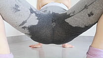Anya: wetting her gray pants with her tits out in different positions