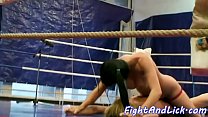 Busty wrestling lezzie seducing babes pussy