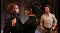 Two hot milfs have a threesome with a big dick (Full game in bio)