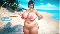 Bbw sfm mei overwatch beach bikini