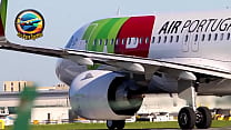 TAP AIR PORTUGAL takeoff in Lisbon airport ️️