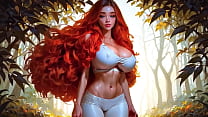 Sexy Redhead Bouncing Big Boobs and Hard Nipples! Yoga Pants AI Free