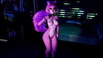 Mischievous furry e-girl shows off her sweet toned body in dark bedroom